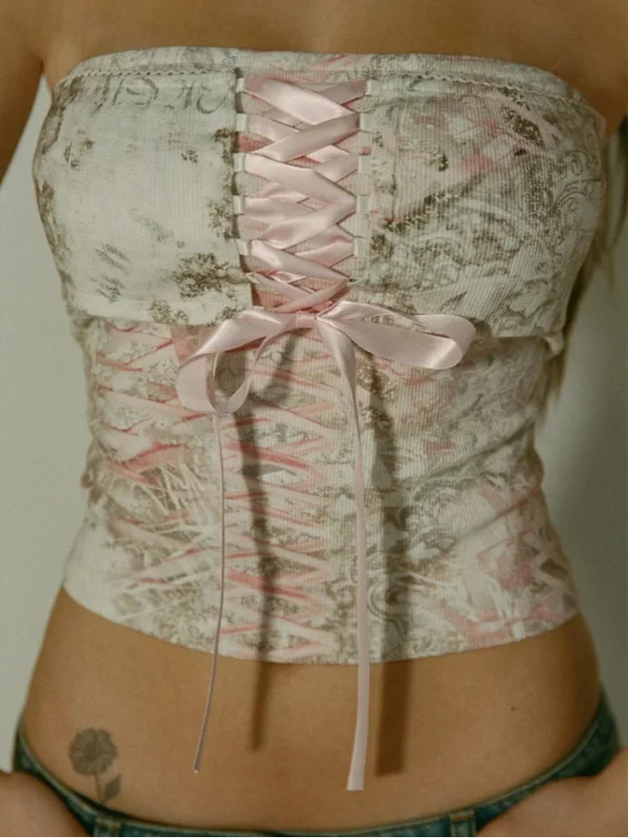 Sexy Ribbon Strapless Bandeau Tube Top — in alternativa