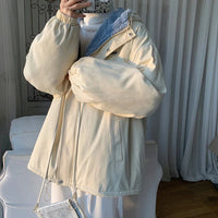 Sherpa Fleece Lined Hooded Jacket Coat — vista laterale