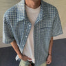 Y2K Short Sleeve Plaid Button Down Shirt