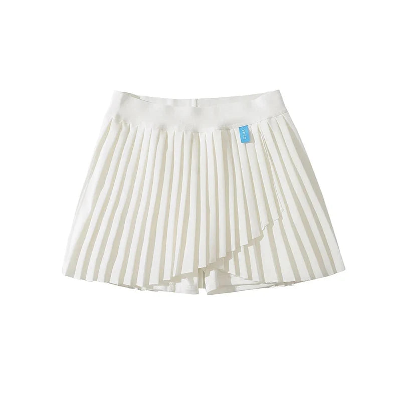 Skirt Pleated High Waist Tennis Mini Skirt — vista frontale