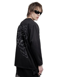 Skull Crutch Graphic Long Sleeve Top — dettaglio della stampa