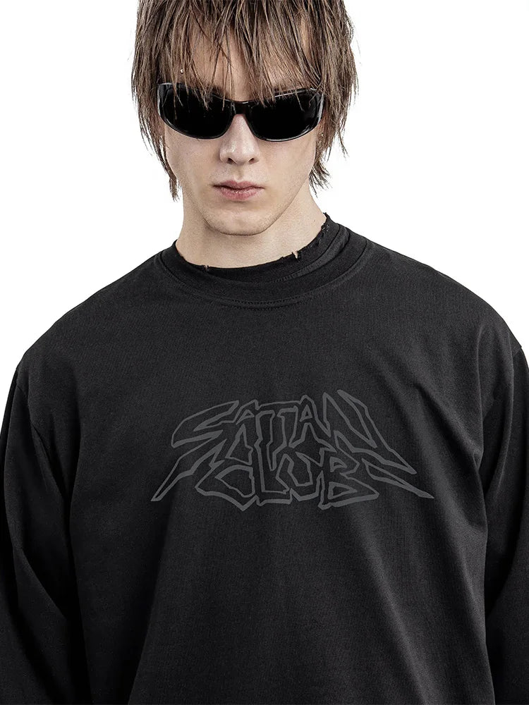 Skull Crutch Graphic Long Sleeve Top — dettaglio del tessuto