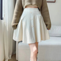 Slim Knit High Waist A Line Mini Skirt — dettaglio del tessuto