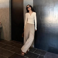 Slim Low Cut Long Sleeve Top — vista laterale