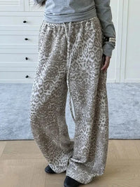 Snow Leopard High Waist Sweatpants Joggers Trousers — vista posteriore