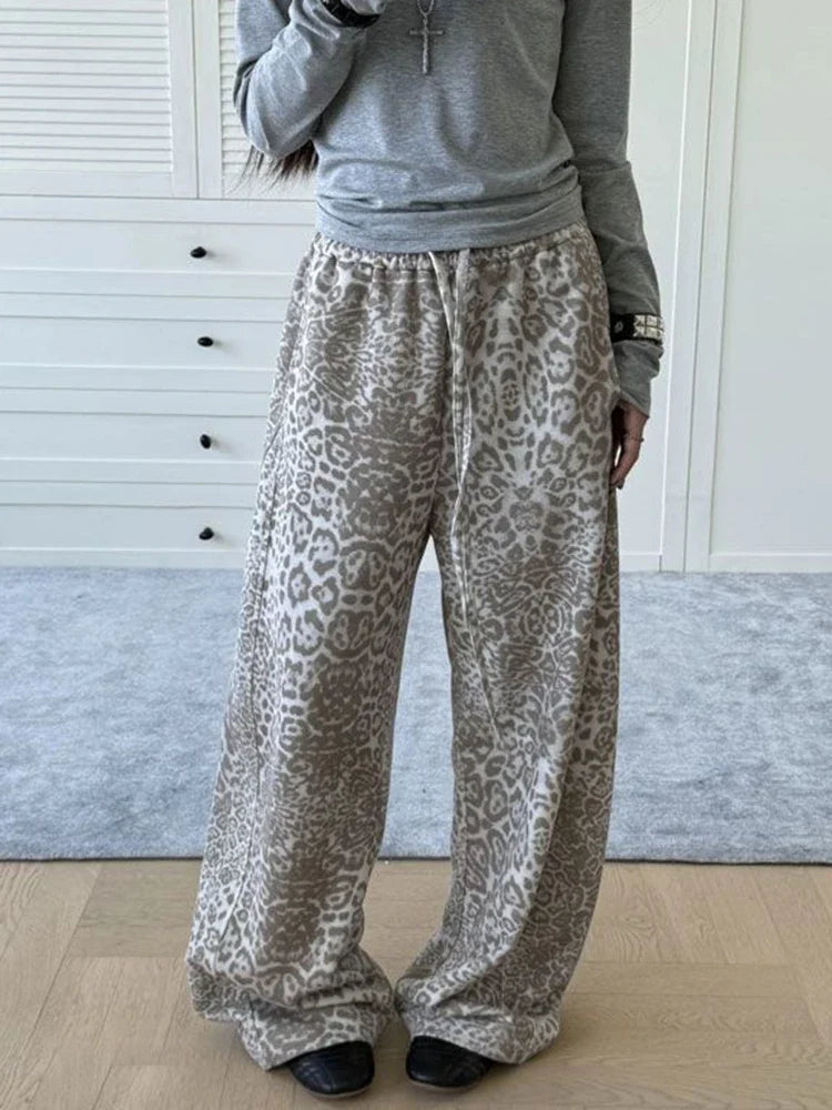 Snow Leopard High Waist Sweatpants Joggers Trousers — dettaglio