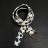 Y2K Snow Leopard Print Faux Fur and Leather Belt