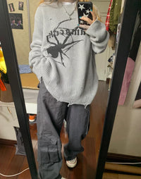 Spider Print Knitted Sweater — dettaglio