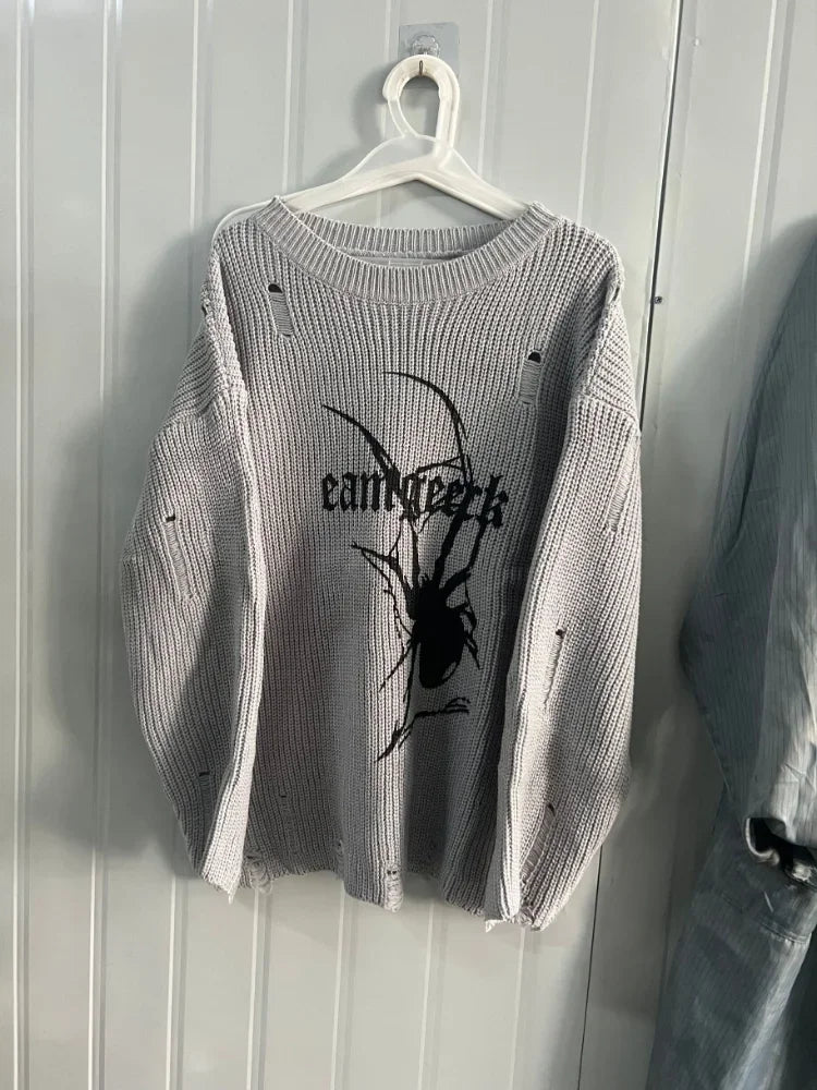 Spider Print Knitted Sweater — dettaglio della stampa