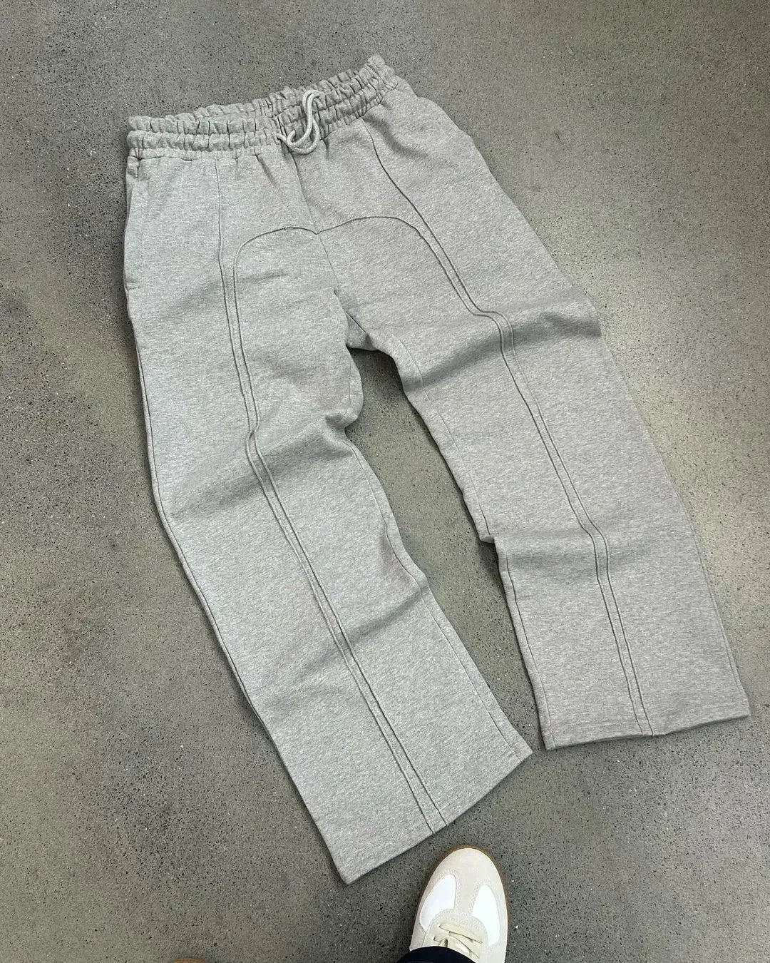 Spliced Straight Leg Sweatpants Jogger Trousers — dettaglio