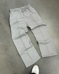 Spliced Straight Leg Sweatpants Jogger Trousers — dettaglio