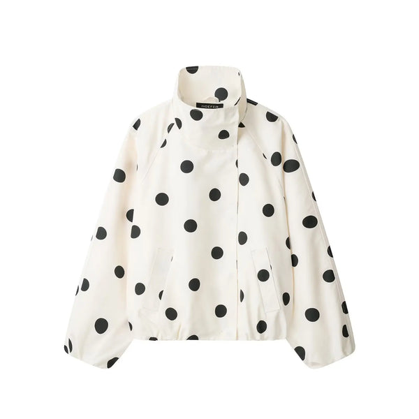 Spring Polka Dot Jacket Coat — vista frontale
