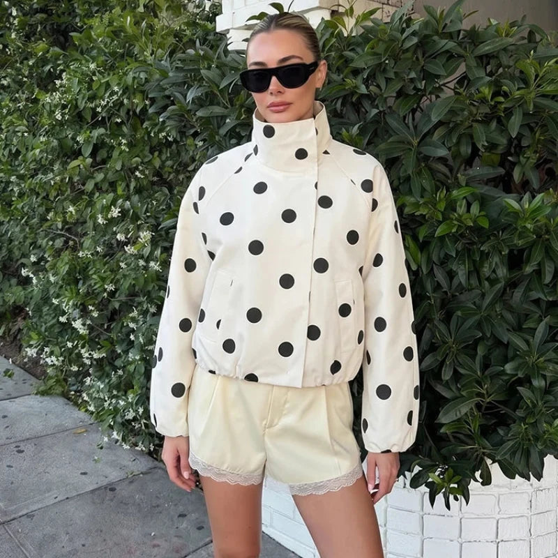 Spring Polka Dot Jacket Coat — vista posteriore