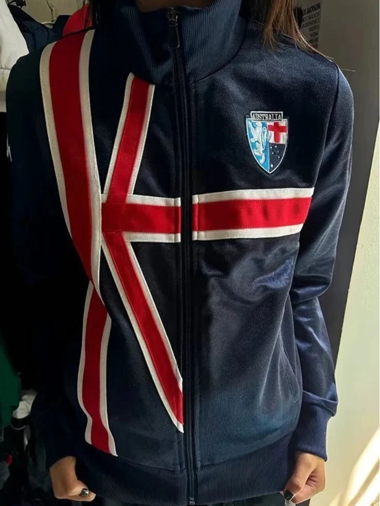 Stand Neck Union Jack et Zip Up — dettaglio