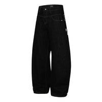 Star Letter Print Baggy Denim Curved Barrel Jeans — dettaglio