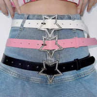 Star Sparkle Buckle Faux Leather Belt — dettaglio della stampa