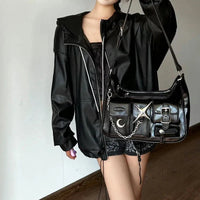 Star ry Night Faux Leather Handbag — vista posteriore