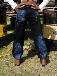 Starry Astrological Jeans — dettaglio della stampa