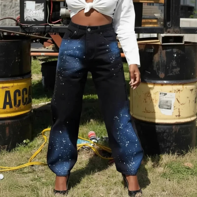 Starry Astrological Jeans — vista frontale