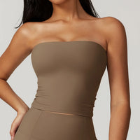 Strapless Yoga Bandeau Tube Top — vista posteriore