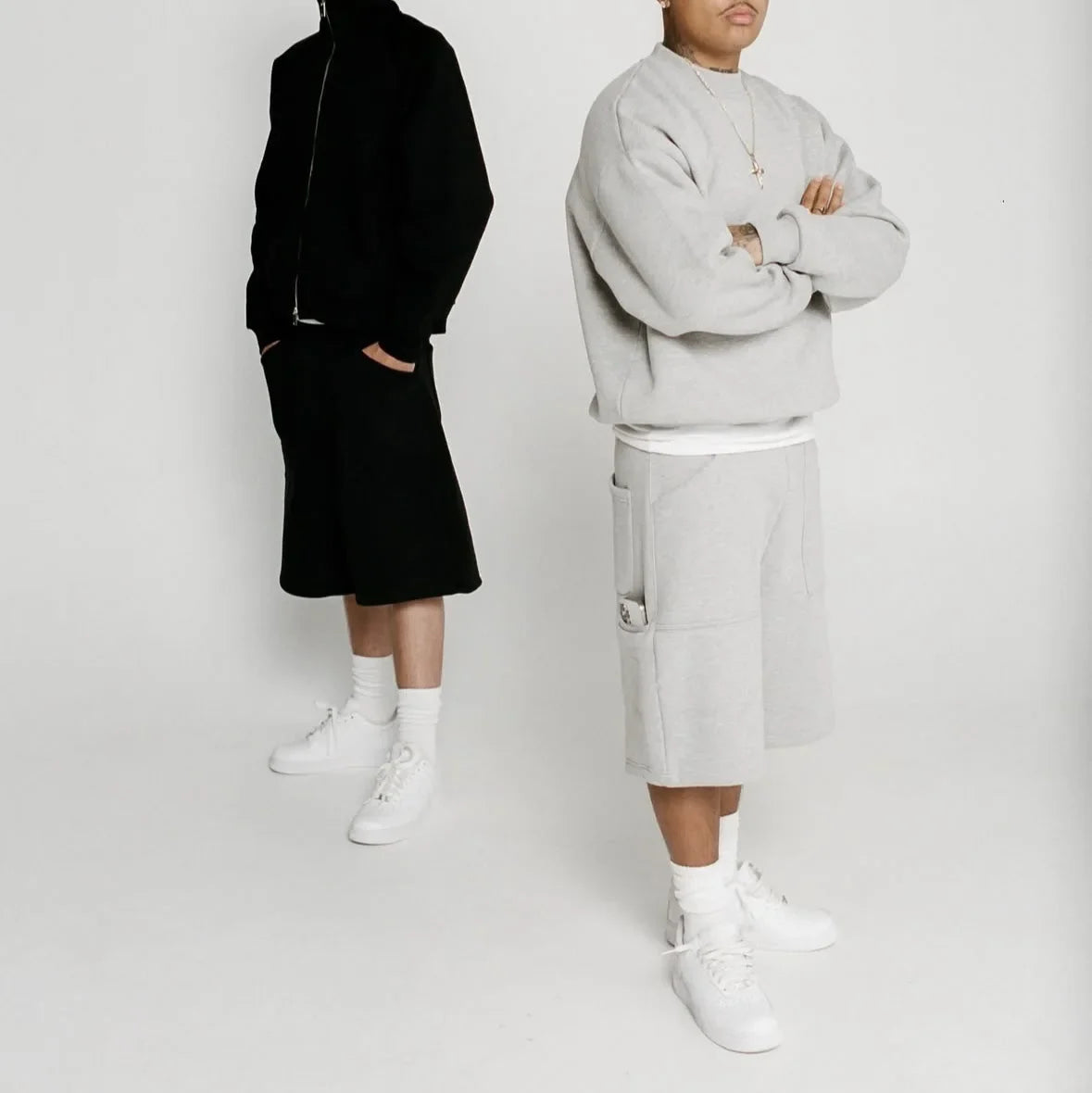 Streetwear Baggy Shorts — dettaglio della stampa