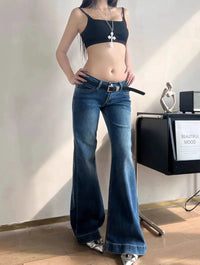 Streetwear Low Waist Flared Jeans — dettaglio