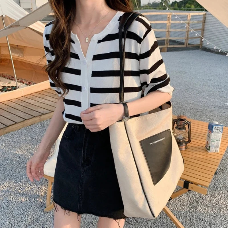 Striped Cardigan Mid Sleeve Cardigan — vista laterale