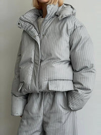 Striped Cotton Coat Trouser Suit Sets — dettaglio della stampa