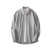 Striped Long Sleeve Button Down Shirt — vista frontale