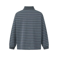 Striped Long Sleeve Polo Shirt — vista posteriore