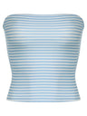 Y2K Striped Strapless Bandeau Tube Top