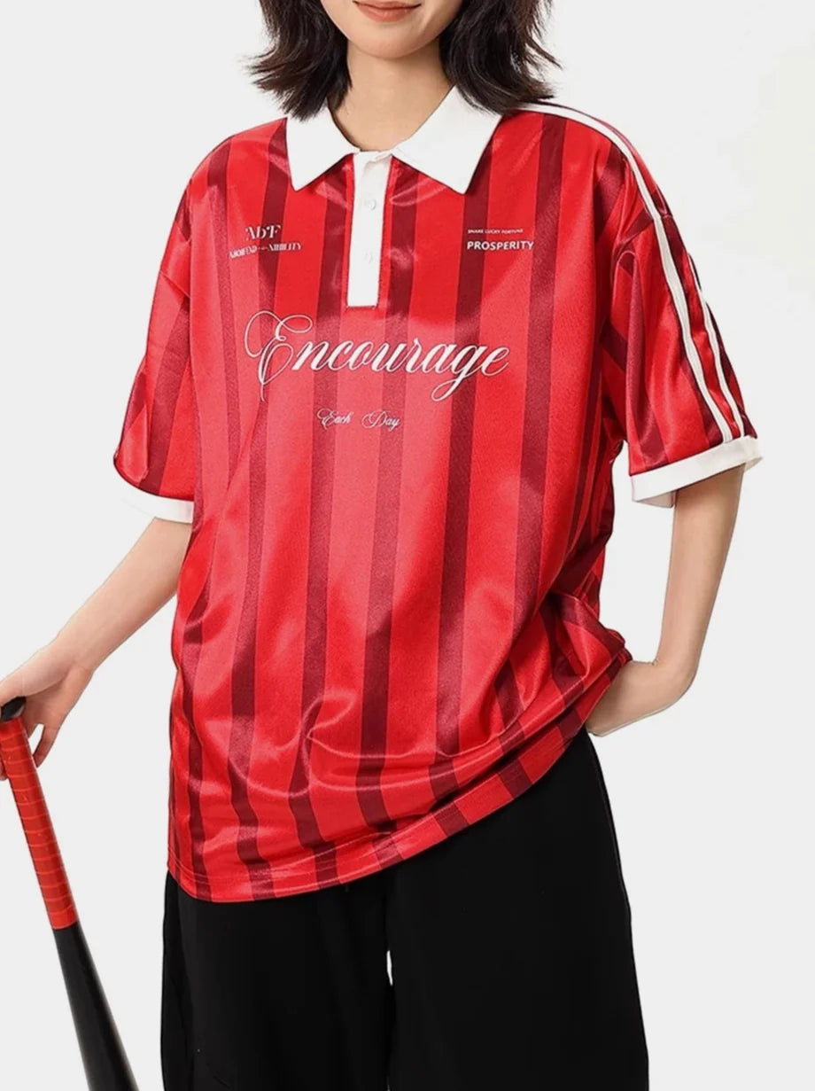 Striped "Year of the Snake" Soccer Jersey — dettaglio della stampa