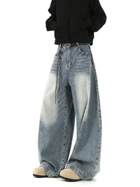 Super Wide Leg Denim Jeans — dettaglio della stampa