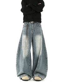 Super Wide Leg Denim Jeans — vista frontale