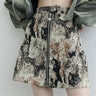 Y2K Sweet Cat Print A Line High Waist Mini Skirt