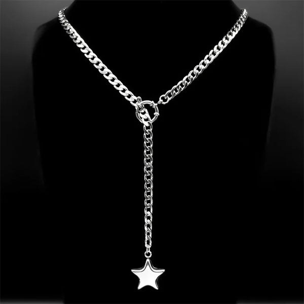 Symbolic Long Chain Y Necklace — vista frontale