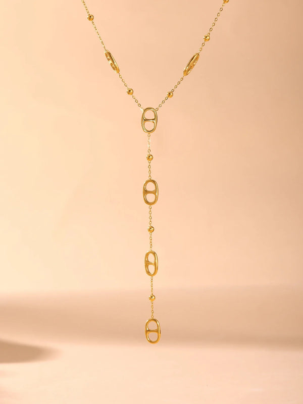 Tab Long Chain Necklace — vista frontale