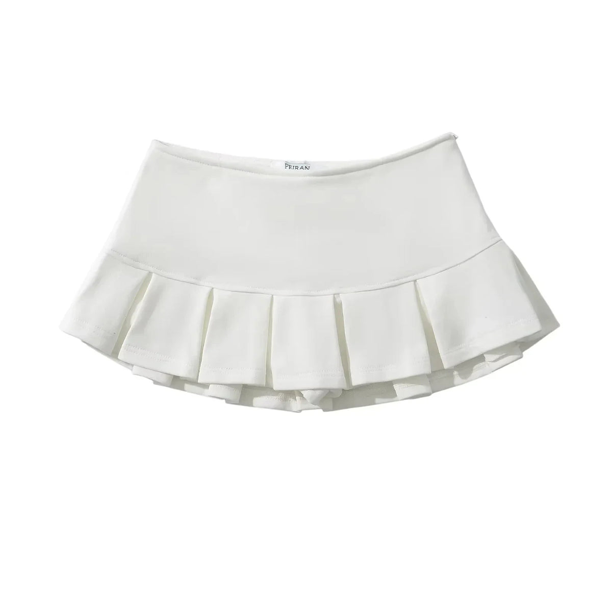 Terry Fabric Low Waist Pleated Micro Mini Skirt — vista frontale