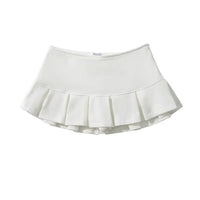 Terry Fabric Low Waist Pleated Micro Mini Skirt — vista frontale