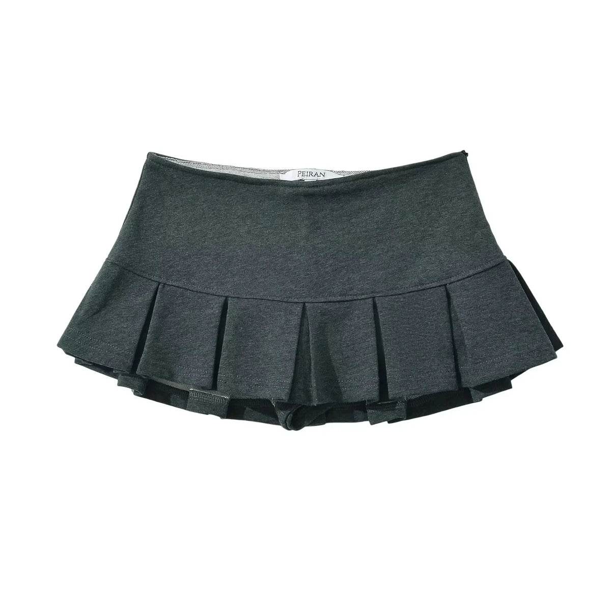 Terry Fabric Low Waist Pleated Micro Mini Skirt — vista posteriore