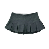 Terry Fabric Low Waist Pleated Micro Mini Skirt — vista posteriore