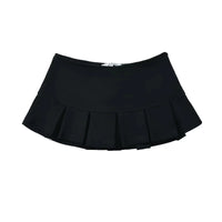 Terry Fabric Low Waist Pleated Micro Mini Skirt — dettaglio