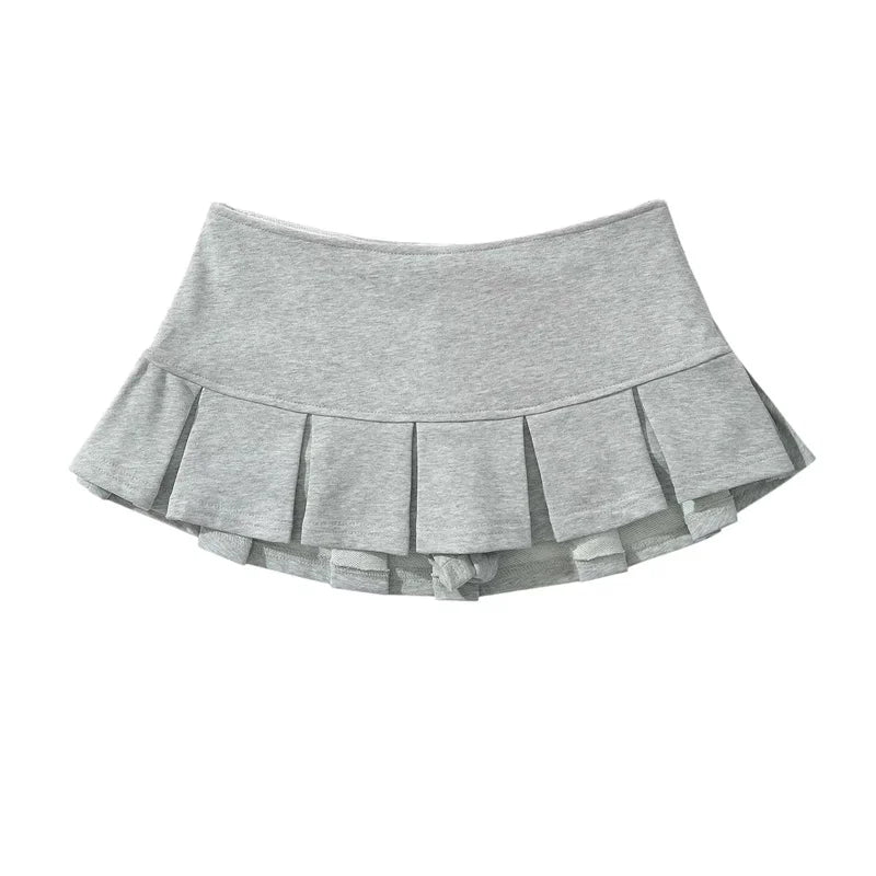 Terry Fabric Low Waist Pleated Micro Mini Skirt — dettaglio della stampa