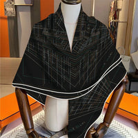 'The Blueprint' Silk Cashmere Square Scarf — dettaglio