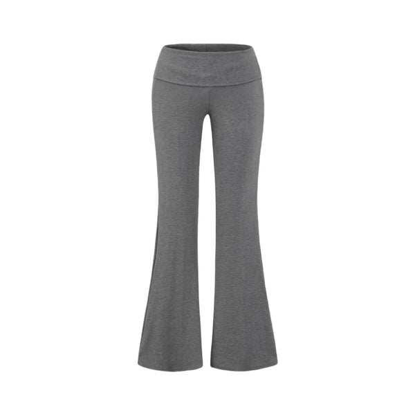"The Classic" Folded Low Waist Cotton Jersey Flared Sweatpant Joggers Trousers — vista frontale