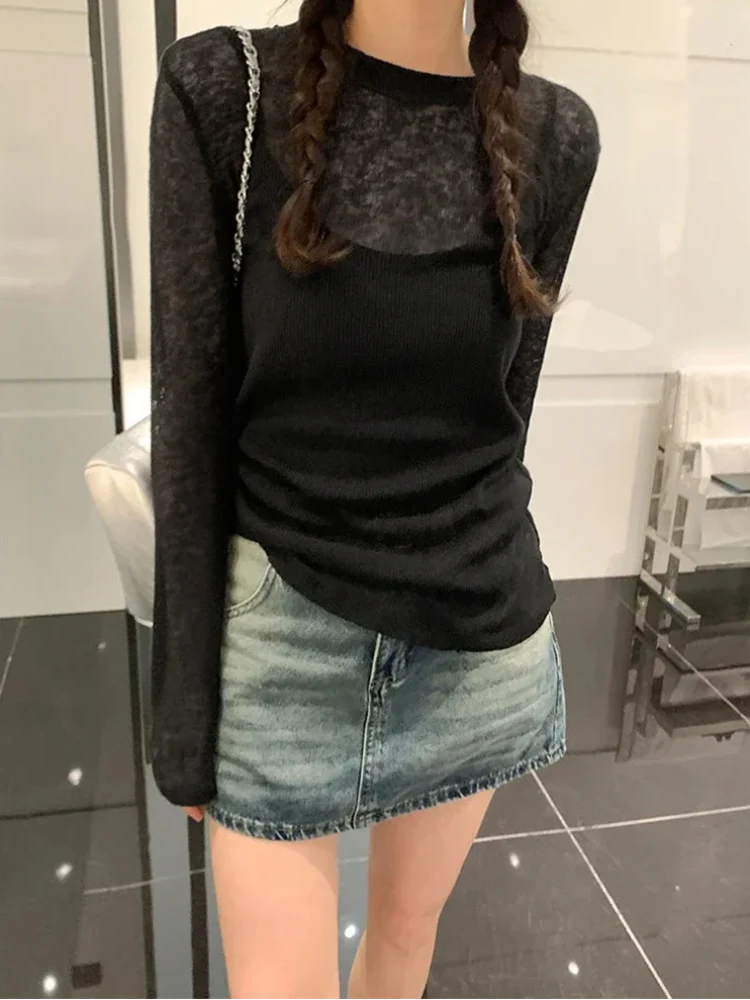 Thin Long Sleeve Summer Top — vista frontale