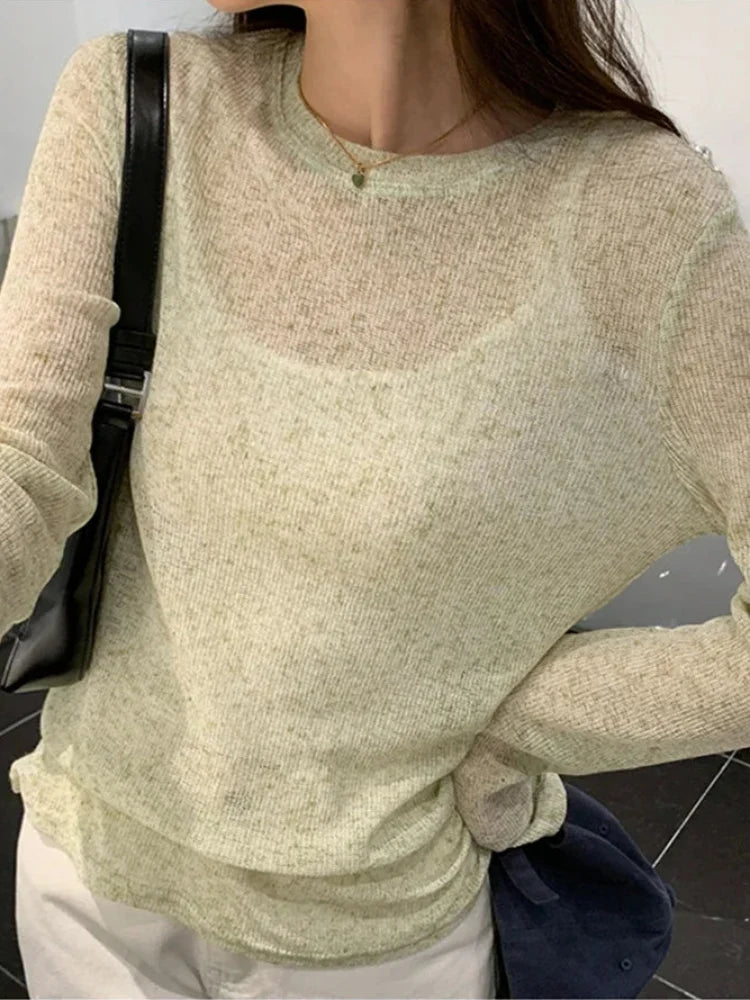 Thin Long Sleeve Summer Top — vista posteriore