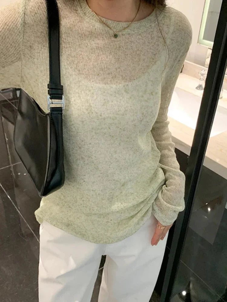 Thin Long Sleeve Summer Top — vista posteriore
