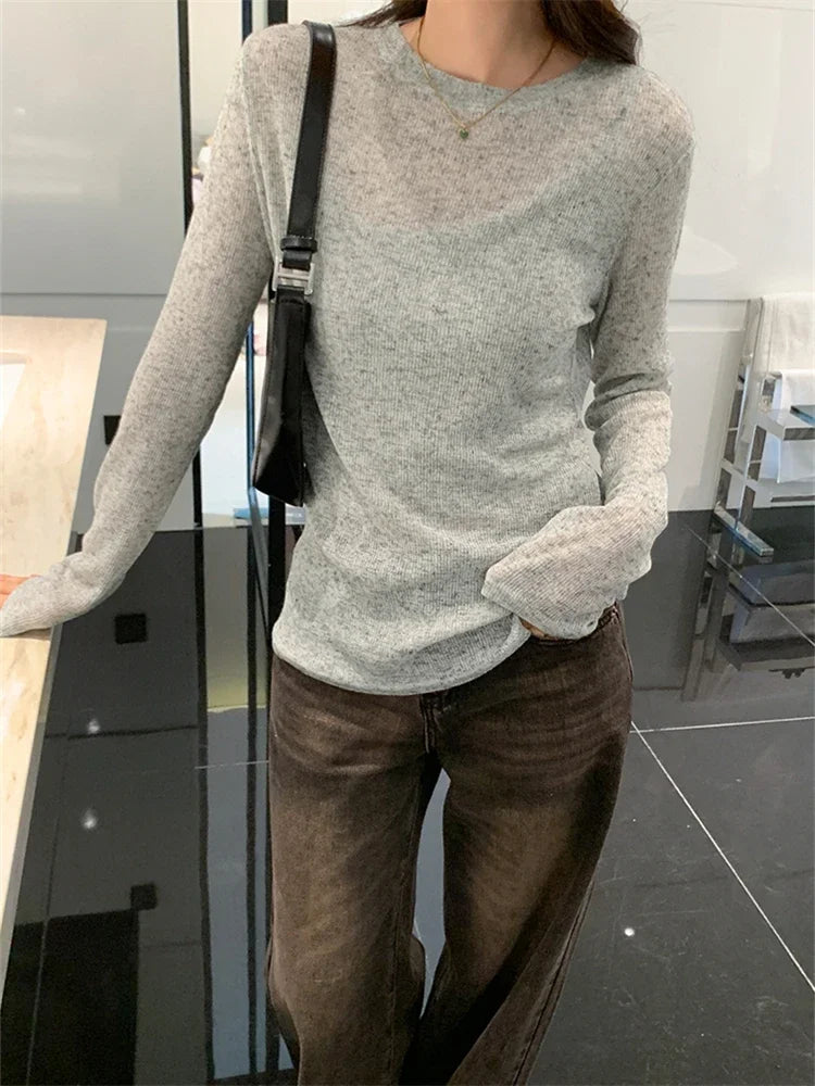 Thin Long Sleeve Summer Top — vista frontale