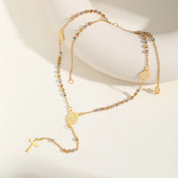 Three Color Beaded Cross Pendant Necklace — dettaglio della stampa